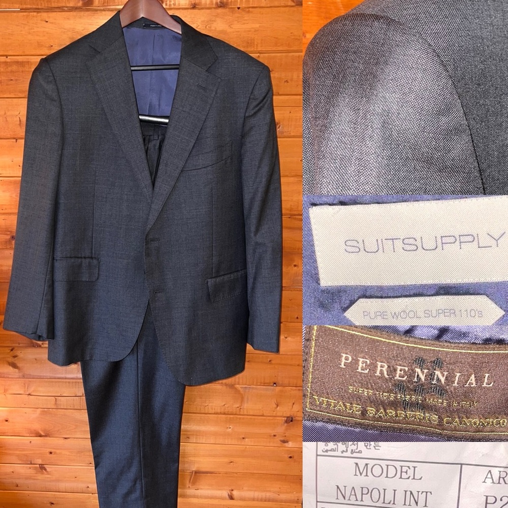 $499 Suitsupply Napoli FULL SUIT 100% wool VBC men’s 44S. 40x29 pants